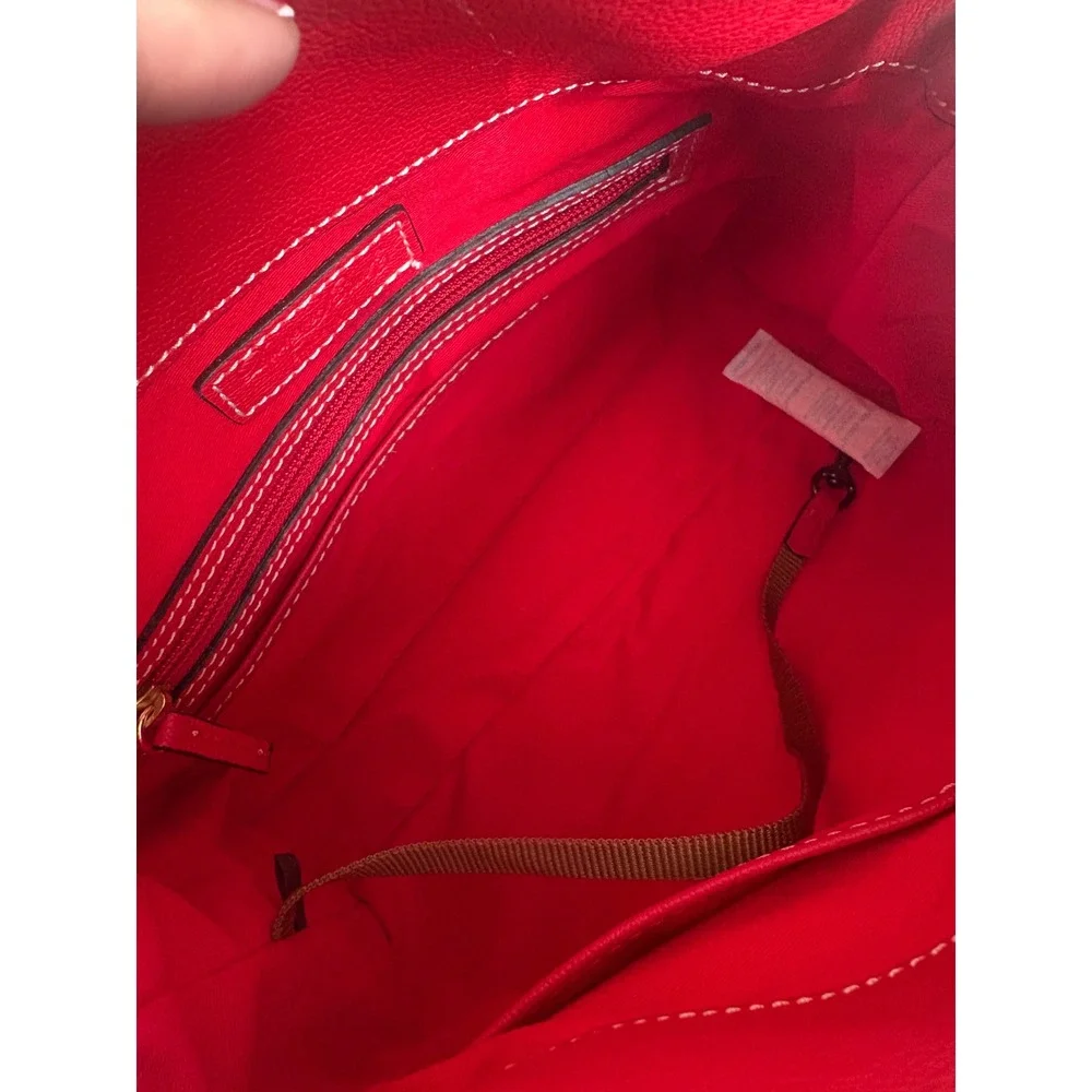 Dooney & Bourke Red Pebbled Leather Satchel with wallet Set  Luxury NWT‎